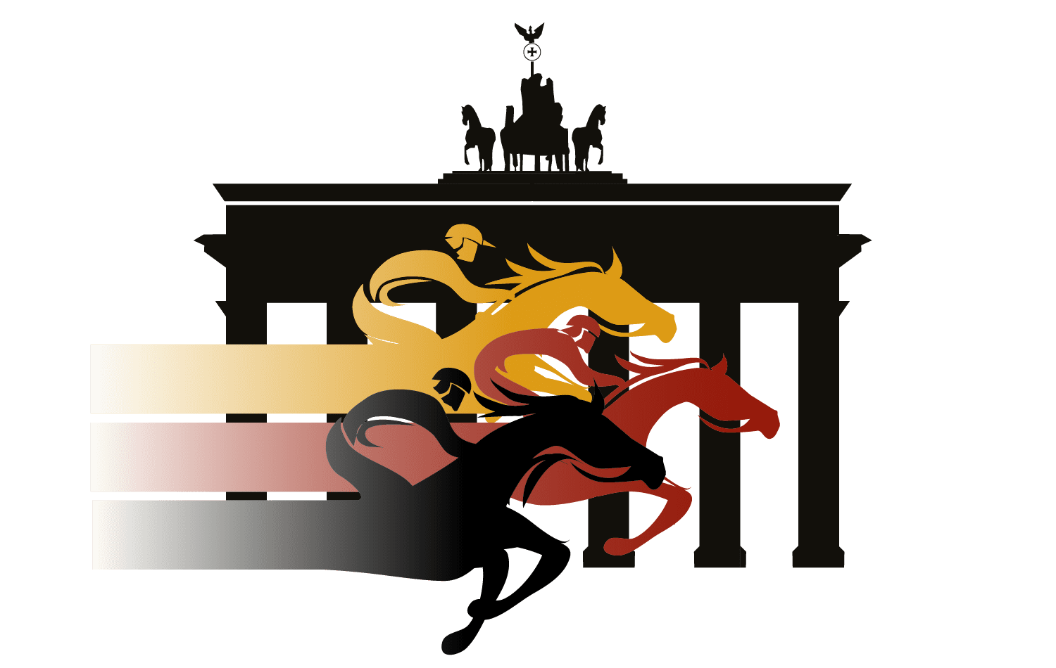 Galloping horses in front of the Brandenburg Gate - netzwerk managementberatung coaching